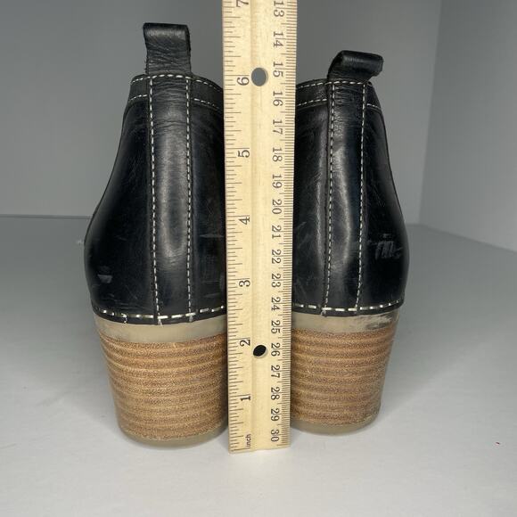Dansko Harlene Ankle Booties Heels Size 41 US 10.5 Black Leather Zip Up Comfort - Picture 9 of 9